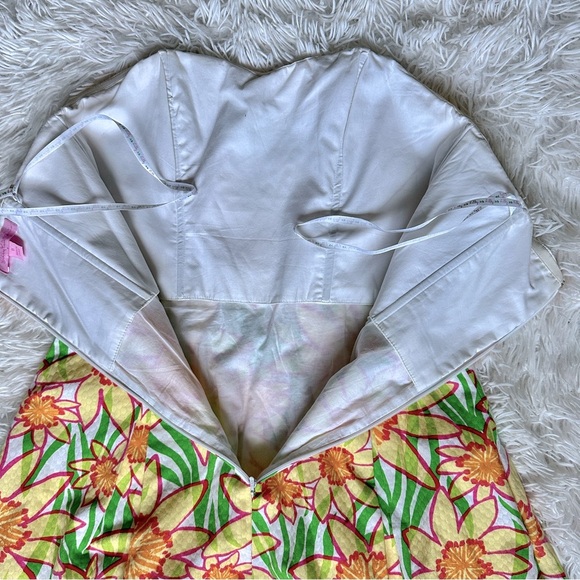 Lilly Pulitzer Strapless Blossom Dress Size 0 |Floral Fit & Flare | Summer Party - Picture 13 of 16